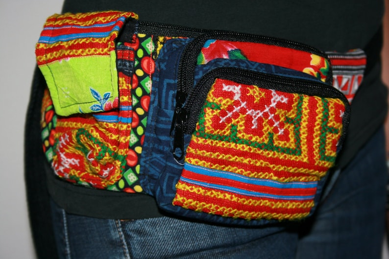 Belt Bag Ethnic Bag Embroidered Bag Pouch Bag Boho Bag Zipper Bag Waist Bag Gypsy Bag Hippie Bag Festival Bag Tribal Bag Hmong Bag