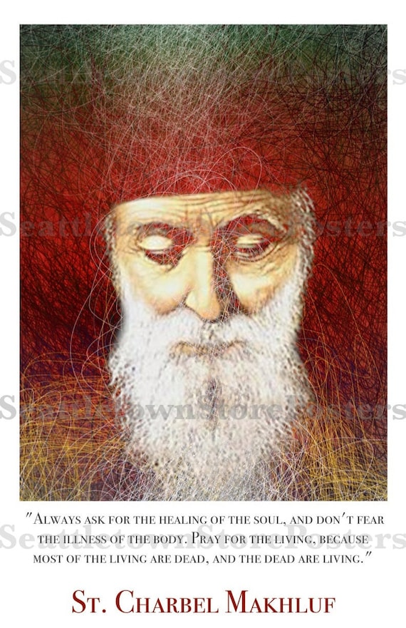St Charbel Makhluf Version 2 Inspirational Quote Poster - 