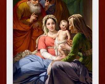 Extended Holy Family Inspirational Devotional 8.5X11 inches Poster.