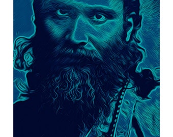 Hazrat Inayat Khan V2 Portrait Photo and Inspirational Sufi Murshid Art Poster