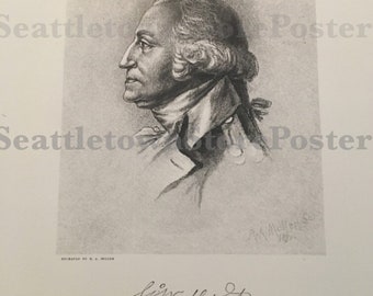 George Washington Print Reproduction Engraving from 1892 Century Gallery