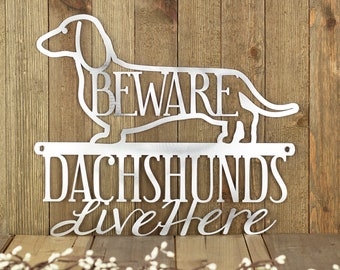 Dachshund Sign, Doxie Metal Wall Art, Wiener Dog, Dachshund Lover Gift, Outdoor Dog Plaque