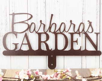Personalized Garden Sign | Metal Garden Sign | Garden Decor | Metal Garden Art | Custom Metal Sign | Laser Cut Sign | Copper Vein shown
