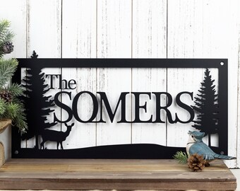 Rustic Family Name Metal Sign, Metal Wall Art, Rustic Decor, Farmhouse, Personalized Sign