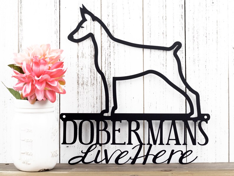 Targa Decorativa In Metallo Vintage – Scritta Warning Beware Of Doberman, 30,5 X 20,3 Cm, Effetto Arrugginito, Per Casa E Bar