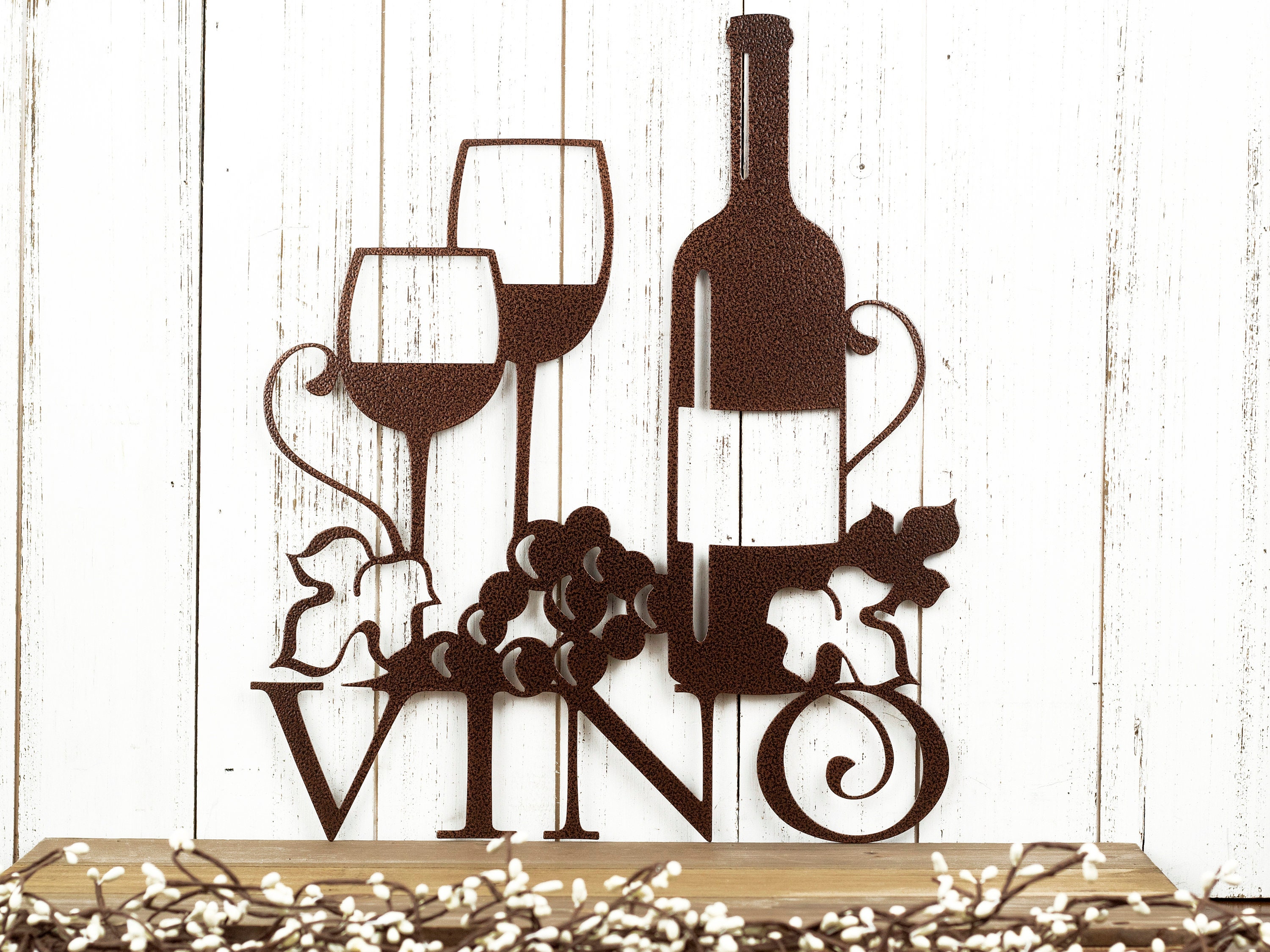 Wine Wall Decor Vino Sign with Grapevines Wine Lover Gift Wine