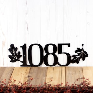 House Numbers Sign, Metal Sign Outdoors, Address Numbers, Leaf Metal Wall Art