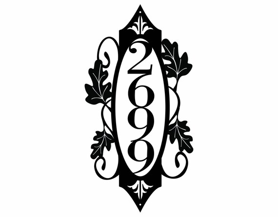 Outdoor Sign Address Plaque Vertical Outdoor House Number Metal Sign 7.16x20 Address Sign 3 Digit Signage Black