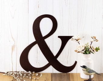 Ampersand Wall Art, Gallery Metal Wall Art, Mantel Decor Farmhouse, Ampersand Sign