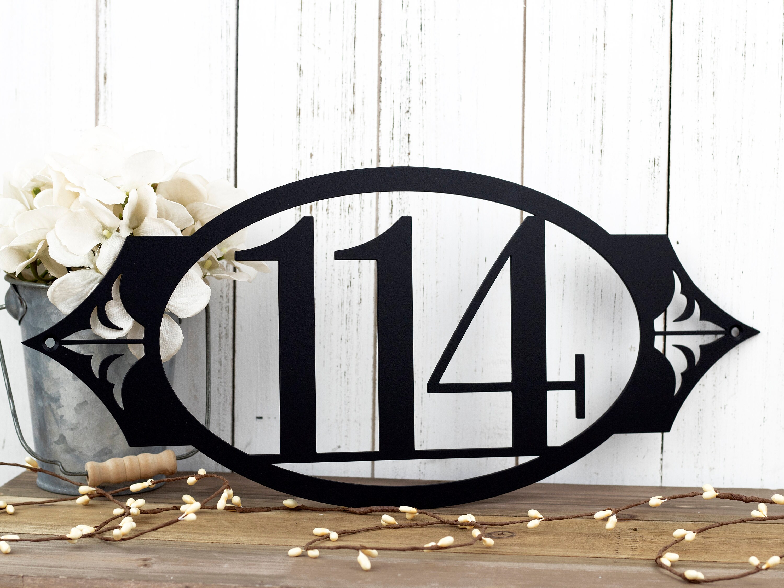 Metal Address Plaque House Numbers Outdoor Sign Metal Etsy