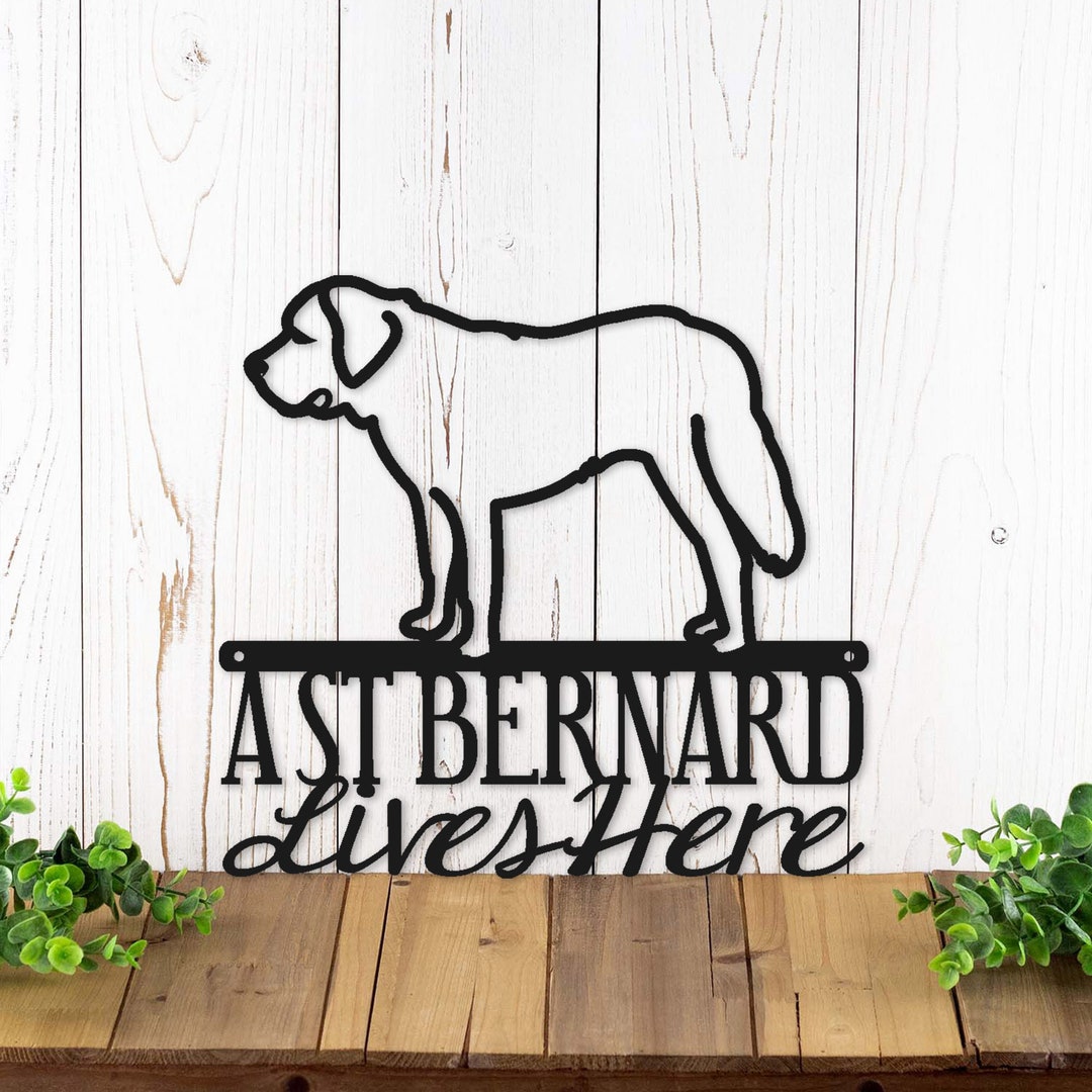 Plaque Attention Au Chien Saint-Bernard - Panneau Aluminium 150x100 Mm - Pour Extérieur/Intérieur - Fabriqué En France