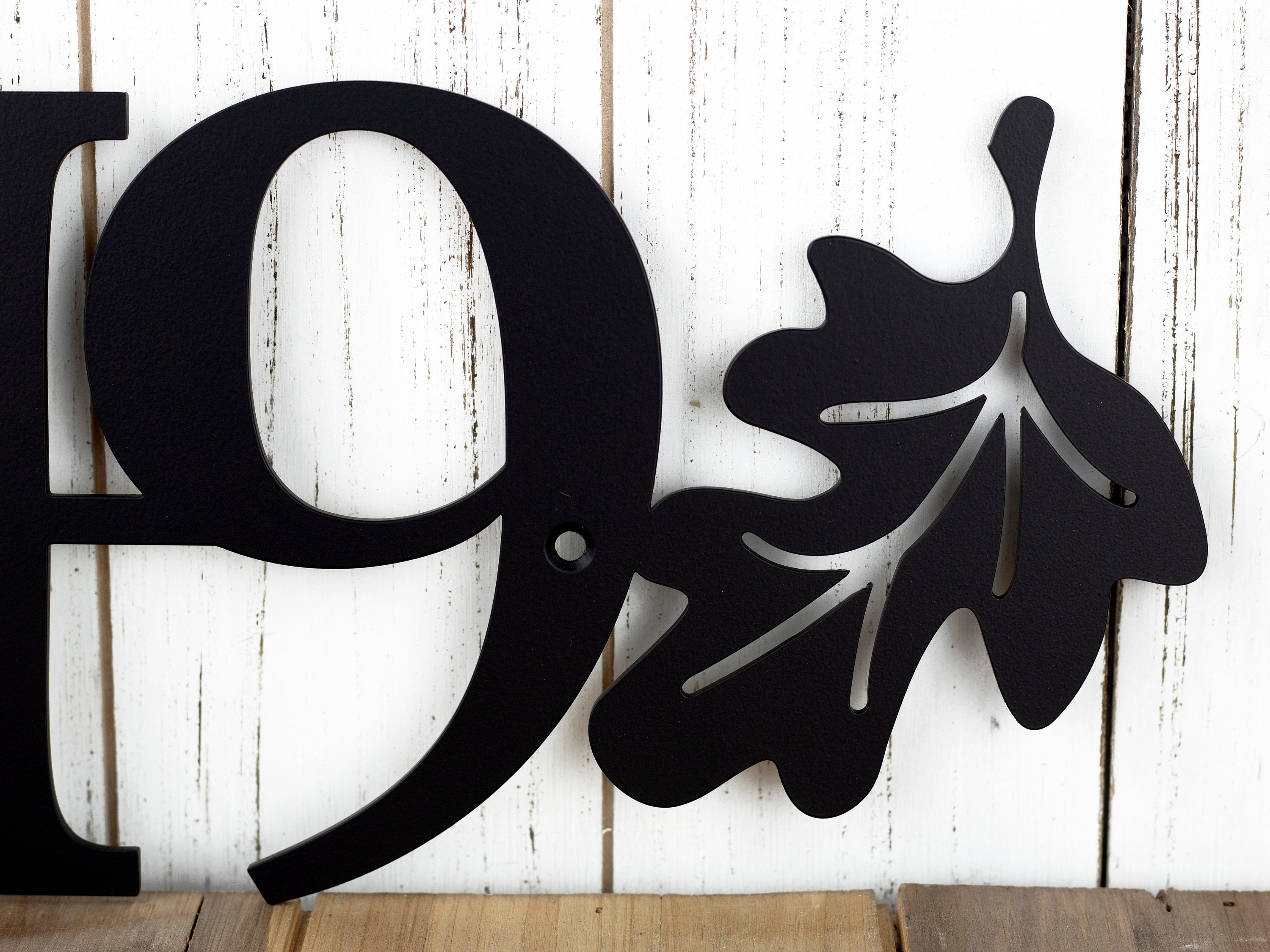 Custom Outdoor House Number Metal Sign With Oak Leaves 4 Etsy