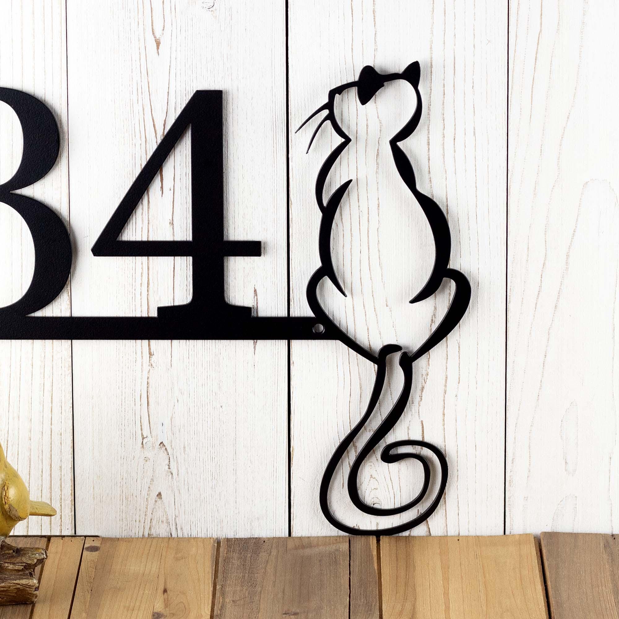 Metal House Numbers, Cat, Address Sign, Address Plaque, Laser Cut