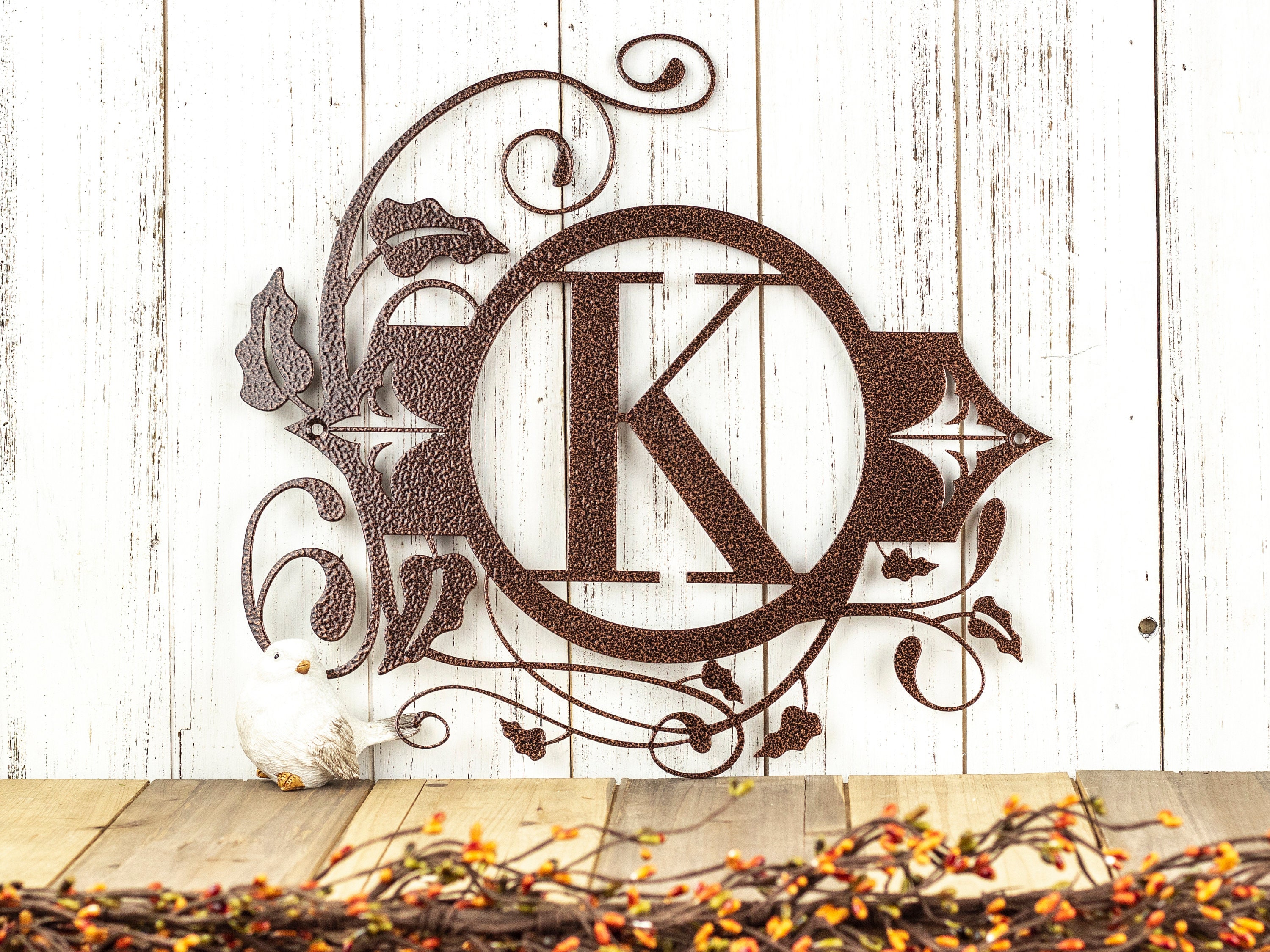 Monogram Metal Sign - Black, 13.5x12.5, Monogram Wall Art, Monogram, Monogram Wall Hanging ...