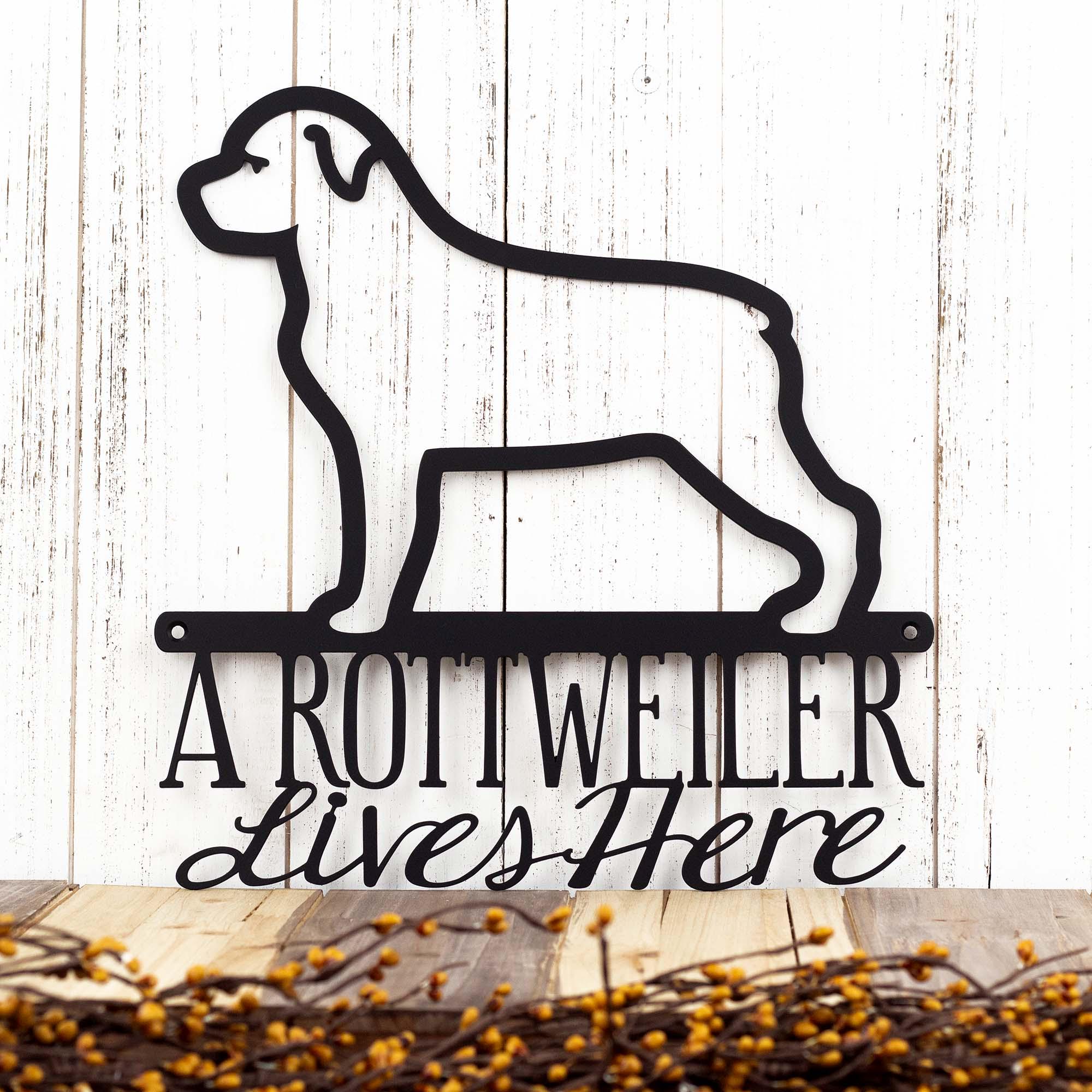 Rottweiler Breed Metal Wall Art, Beware of Dog on Premises Steel Plaque ...