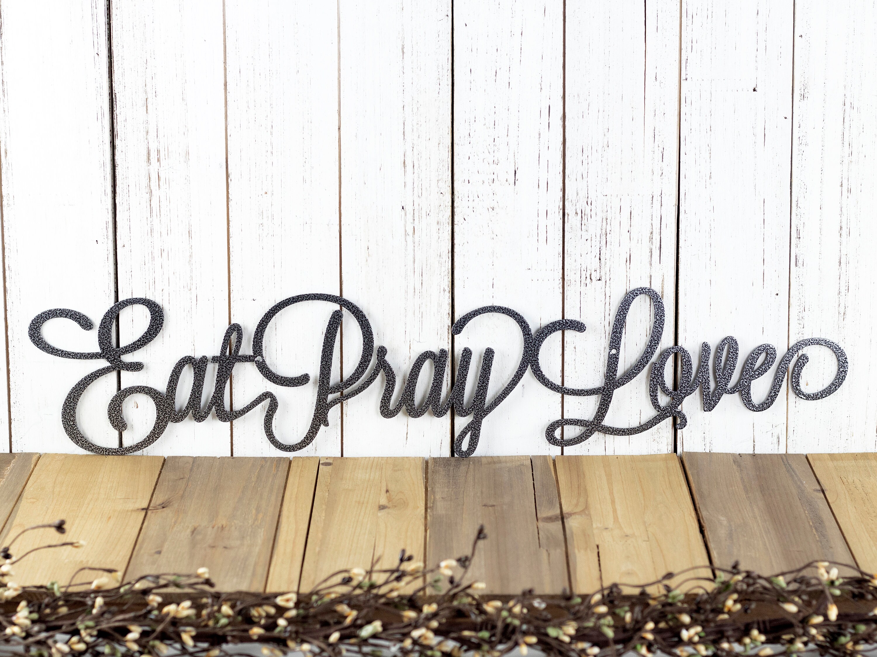 Eat Pray Love Metal Wall Decor, Kitchen Decor, Dining, Metal Wall Art, Metal Sign