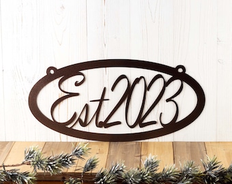 Established Sign for House, Metal Sign Outdoors, Outside Sign Personalized, Est Family Sign