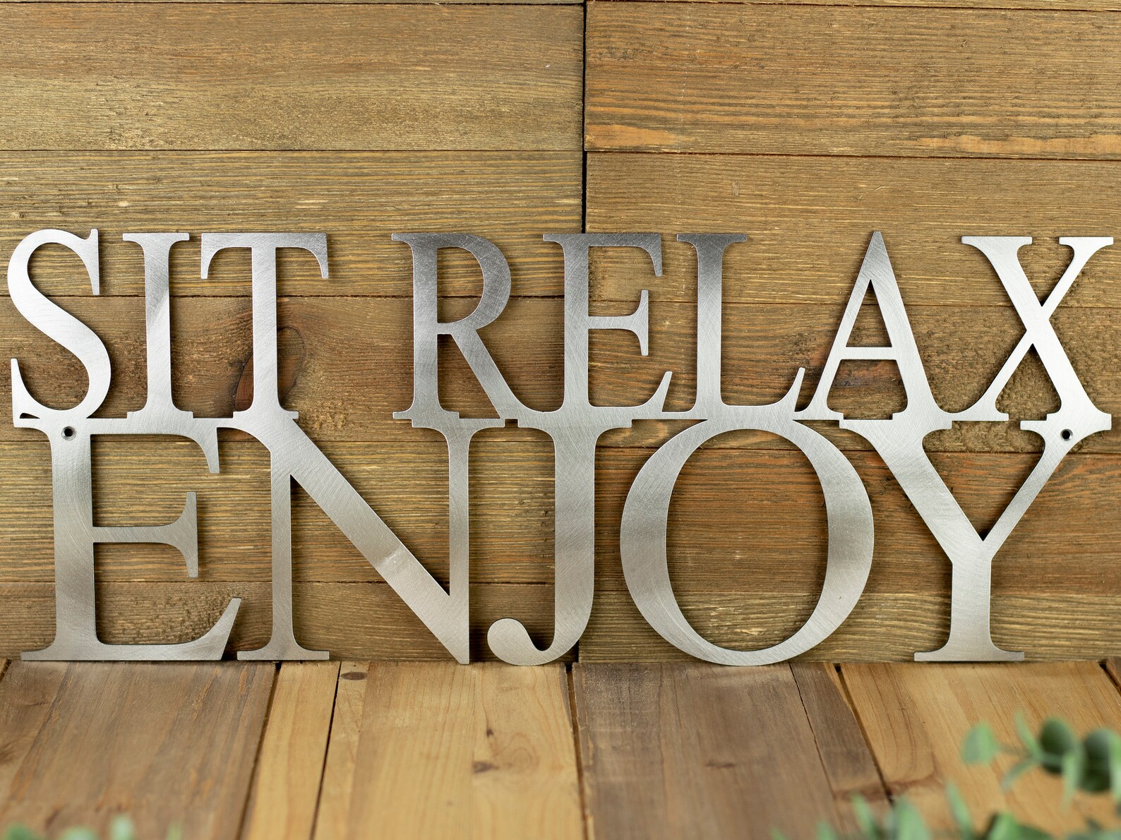 Sit Relax Enjoy Outdoor Metal Wall Art Outdoor Wall Decor Etsy