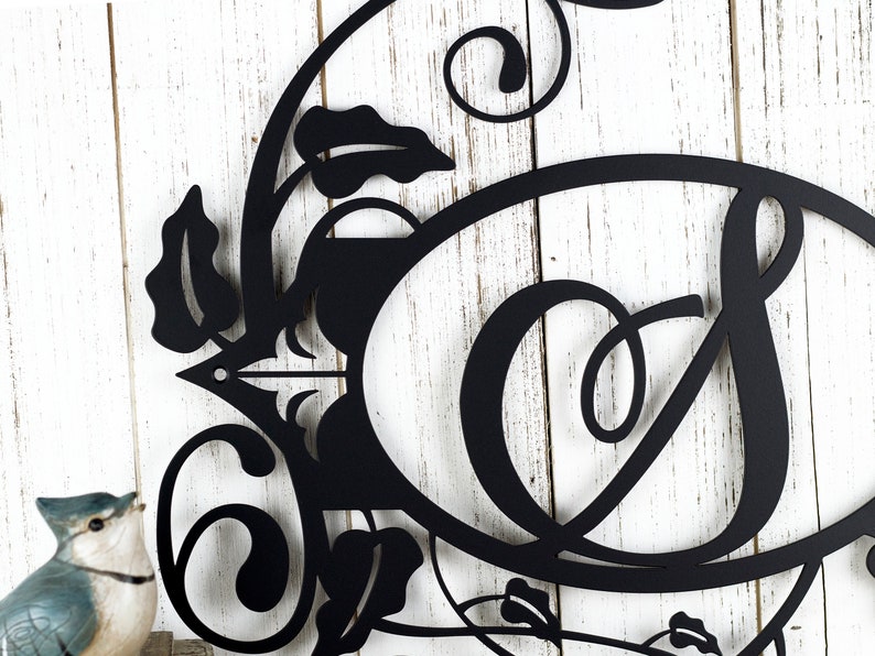 Metal Laser Cut Sign Monogram Metal Sign Family Letter Etsy
