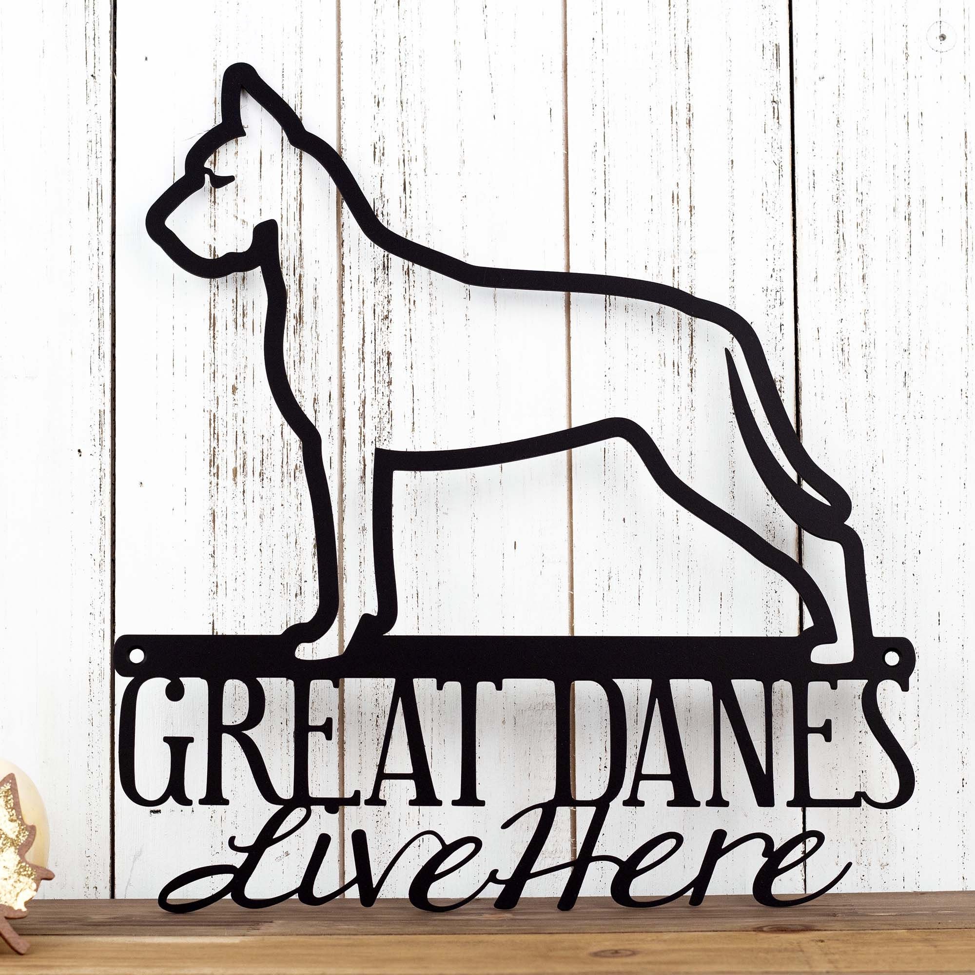 Great Dane Metal Wall Art, Metal Sign, Outdoor Sign, Beware of Dog Sign