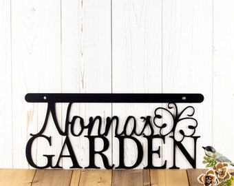 Custom Metal Garden Name Sign, Mother's Day Gift, Outdoor Metal Wall Art, Garden Decor