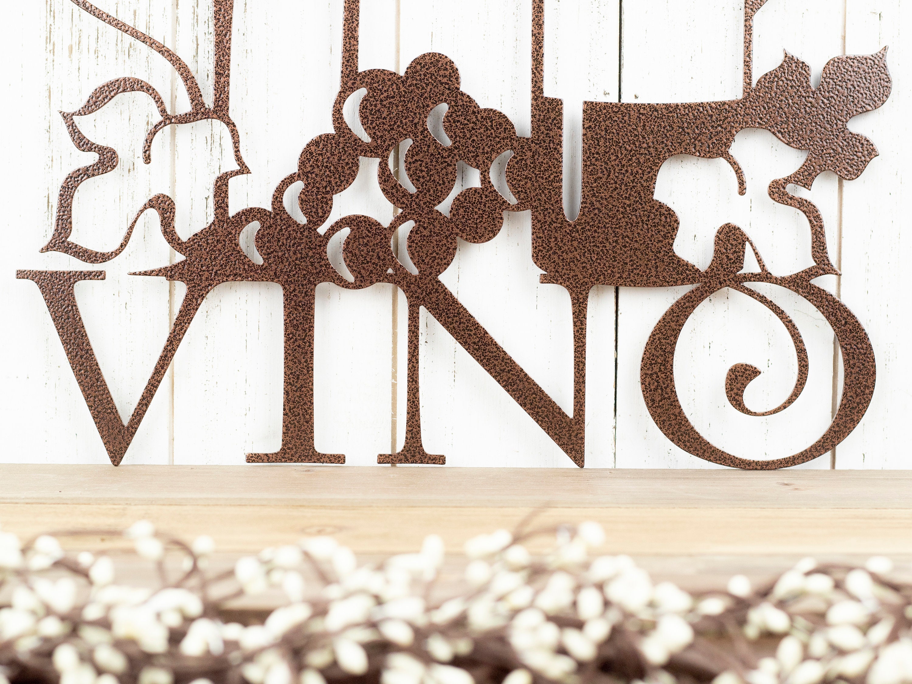 Wine Wall Decor Vino Sign with Grapevines Wine Lover Gift Wine Sign Bar Wine Signs for