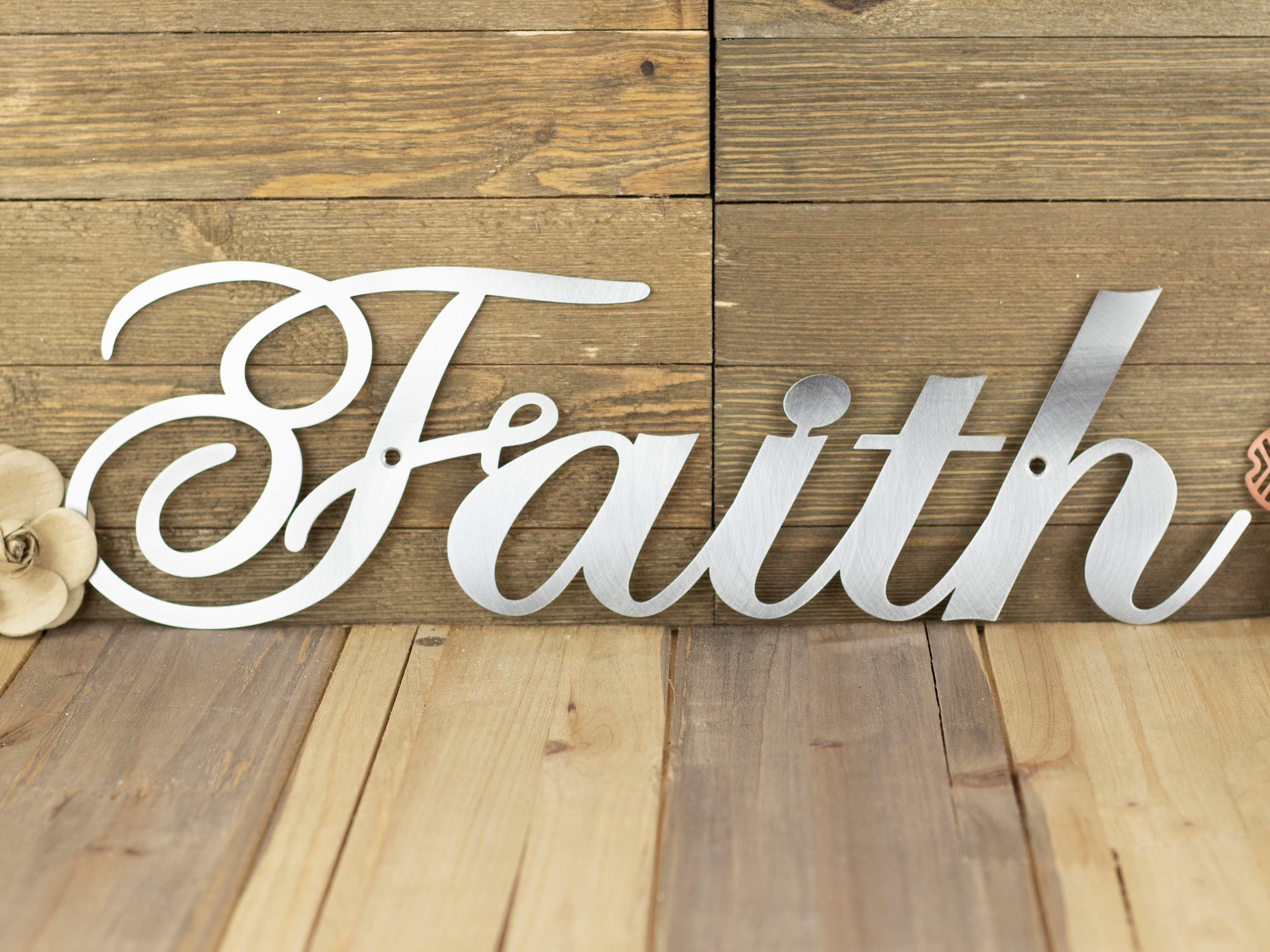 Faith Metal Sign Religious Decor Metal Wall Art