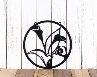 Calla Lily Flower Garden Sign, Outdoor Metal Wall Art, Garden Decor, Metal Garden Sign, Mothers Day