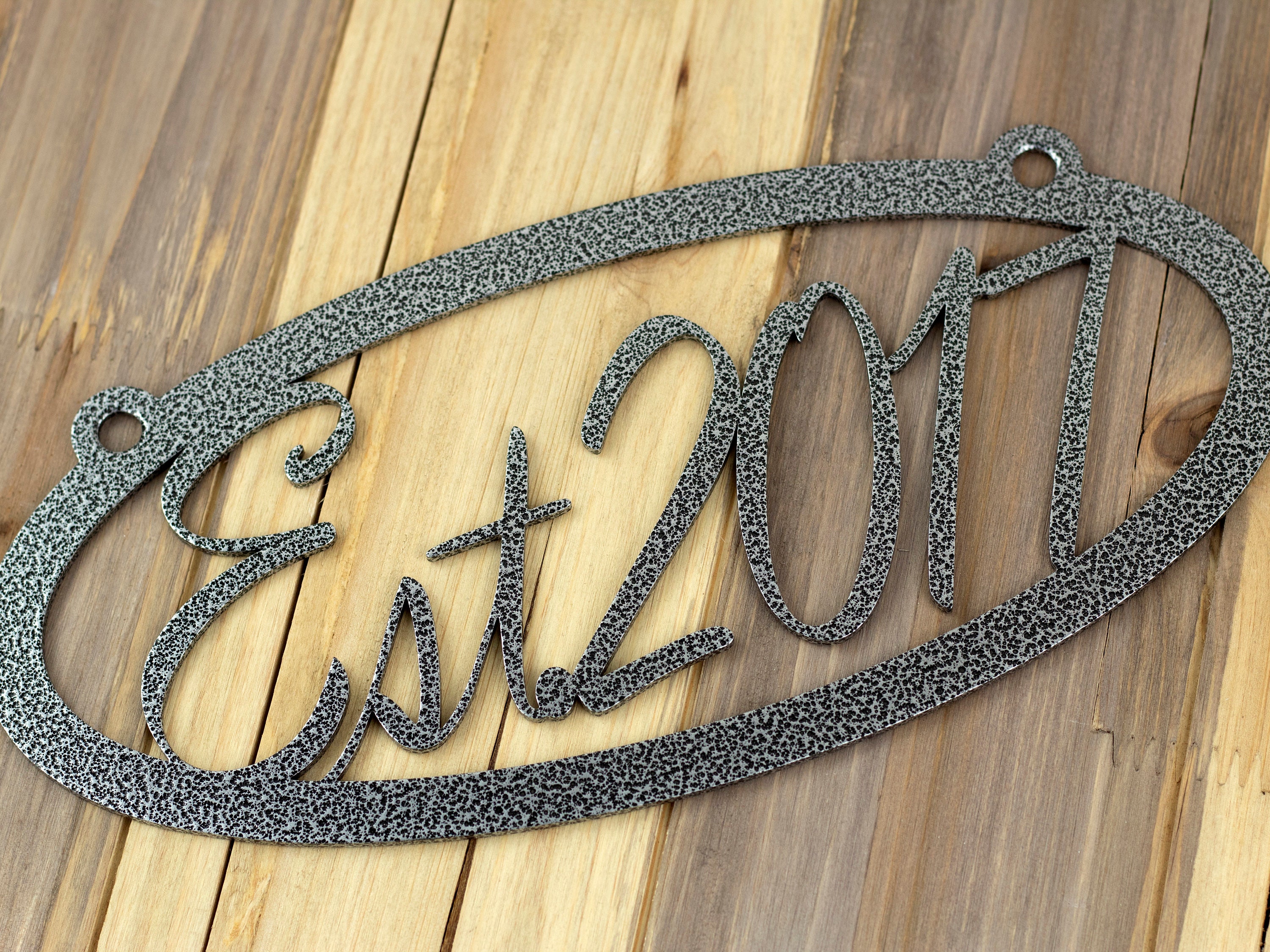 Established Oval Metal Sign Metal Wall Art Wedding Gift