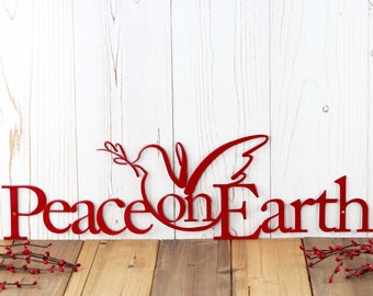 Peace on Earth Christmas Metal Wall Art