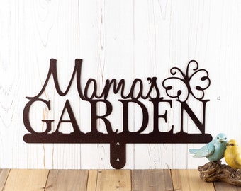 Personalized Garden Name Metal Sign with Butterfly