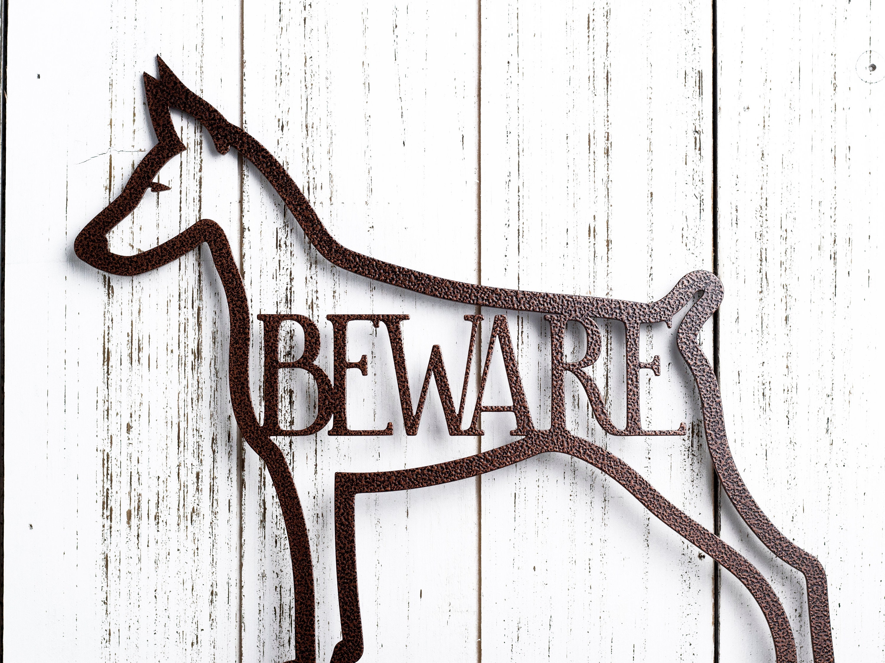 Doberman Metal Wall Art, Beware of Dog Sign, Doberman Pinscher, Metal
