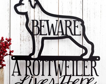 Rottweiler Metal Wall Art, Metal Sign, Outdoor Sign, Metal Wall Decor, Wall Hanging, Beware of Dog Sign, Pet, Gift