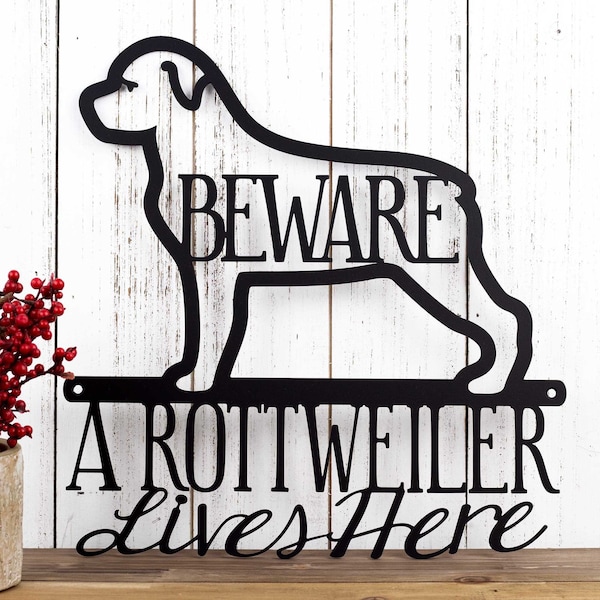 Rottweiler Metal Wall Art, Metal Sign, Outdoor Sign, Metal Wall Decor, Wall Hanging, Beware of Dog Sign, Pet, Gift