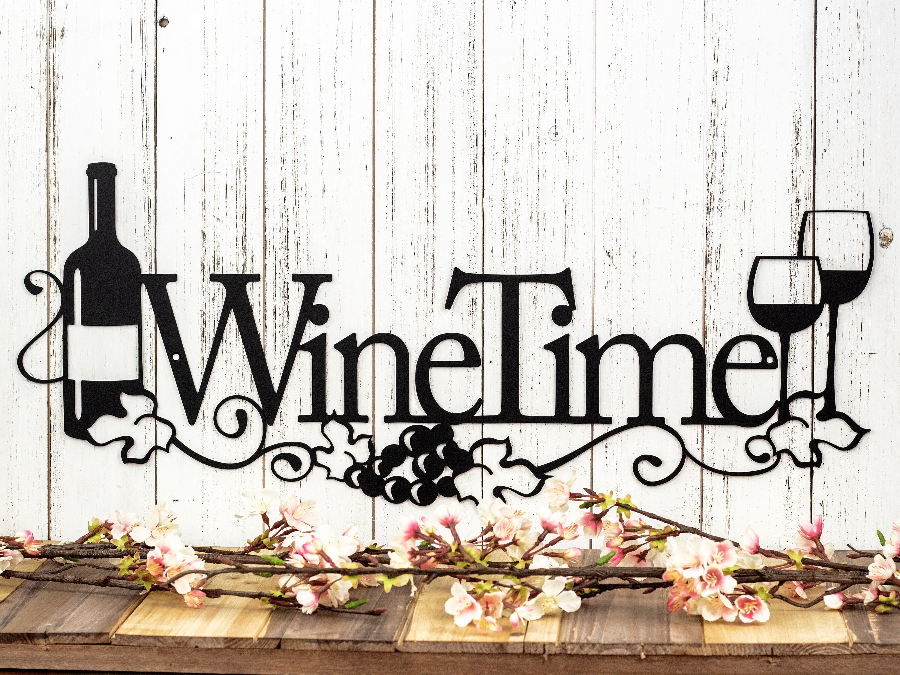 Kitchen Wine Wall Art Metal wine time metal sign wine decor metal wall art kitchen decor dining decor wine lover metal wall decor wall hanging sign