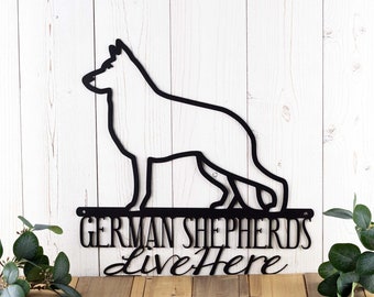 German Shepherd Metal Wall Art, Metal Sign, Beware of Dog Sign, Dog Lover Gift, Metal Wall Decor, Outdoor Sign