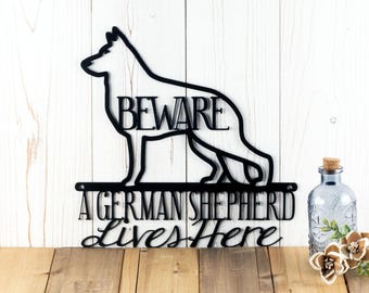 German Shepherd Sign, Metal Wall Art, Dog Lover Gift, Dog Mom, Metal Wall Hanging, Outdoor Wall Art