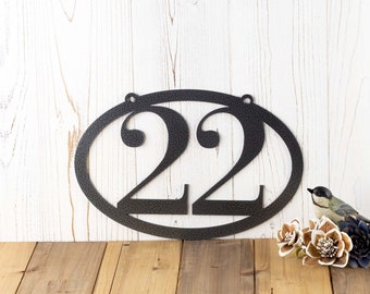 Address Hanging Plaque, Metal Sign Personalized Outdoor,  5 in House Numbers, Outside Numbers For House