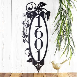 Vertical Outdoor House Number Metal Sign, Address Plaque, Signage, House Sign