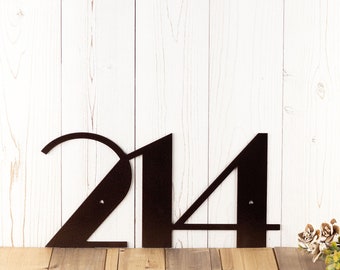 Modern House Number Plaque, Metal House Numbers, Modern House Numbers, Art Deco, Custom Metal Sign, Laser Cut Sign