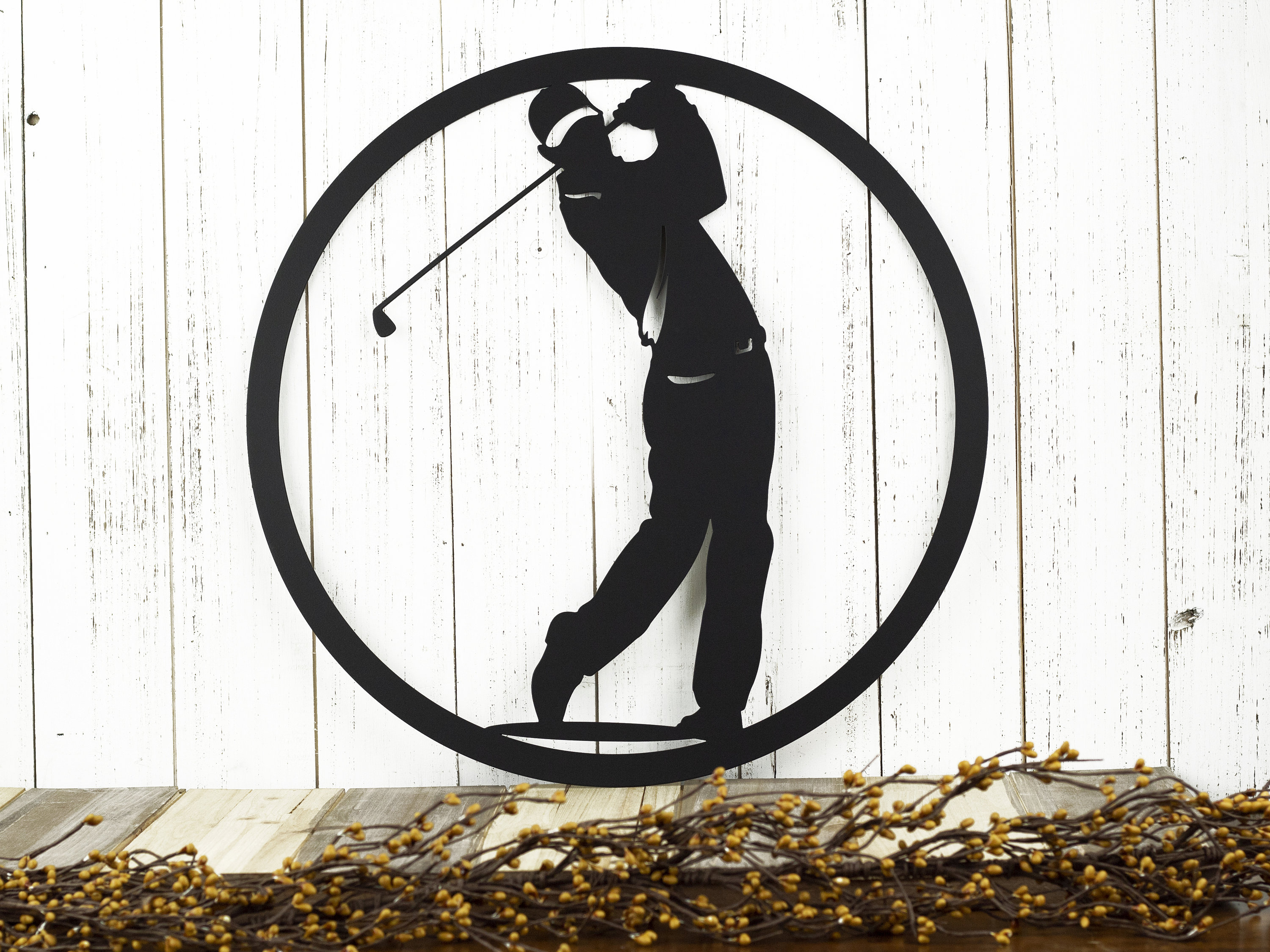 Golfer Metal Wall Art Golfer Gift Golf Gift Metal Wall Etsy