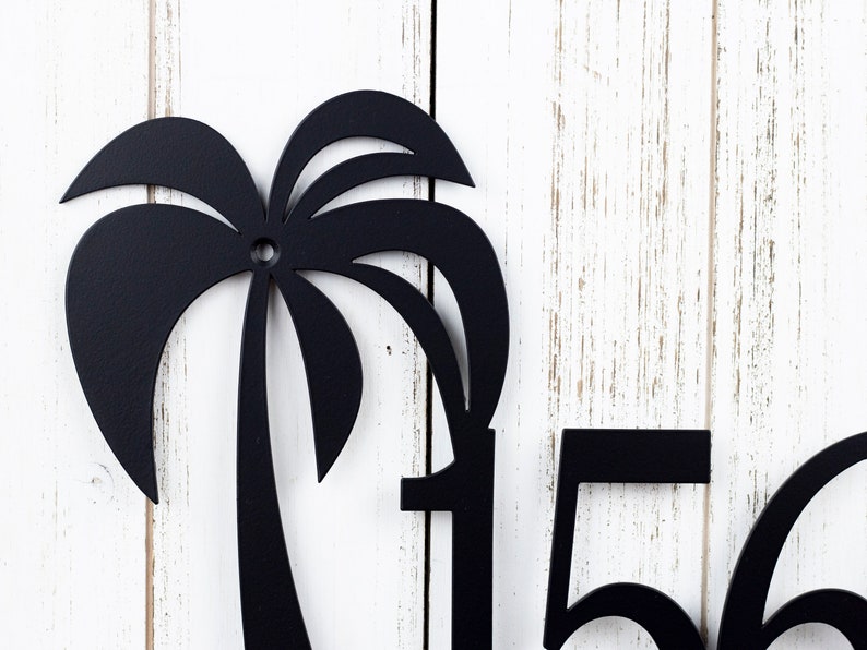 Palm Tree Address Sign Palm Tree House Number Sign Metal Etsy