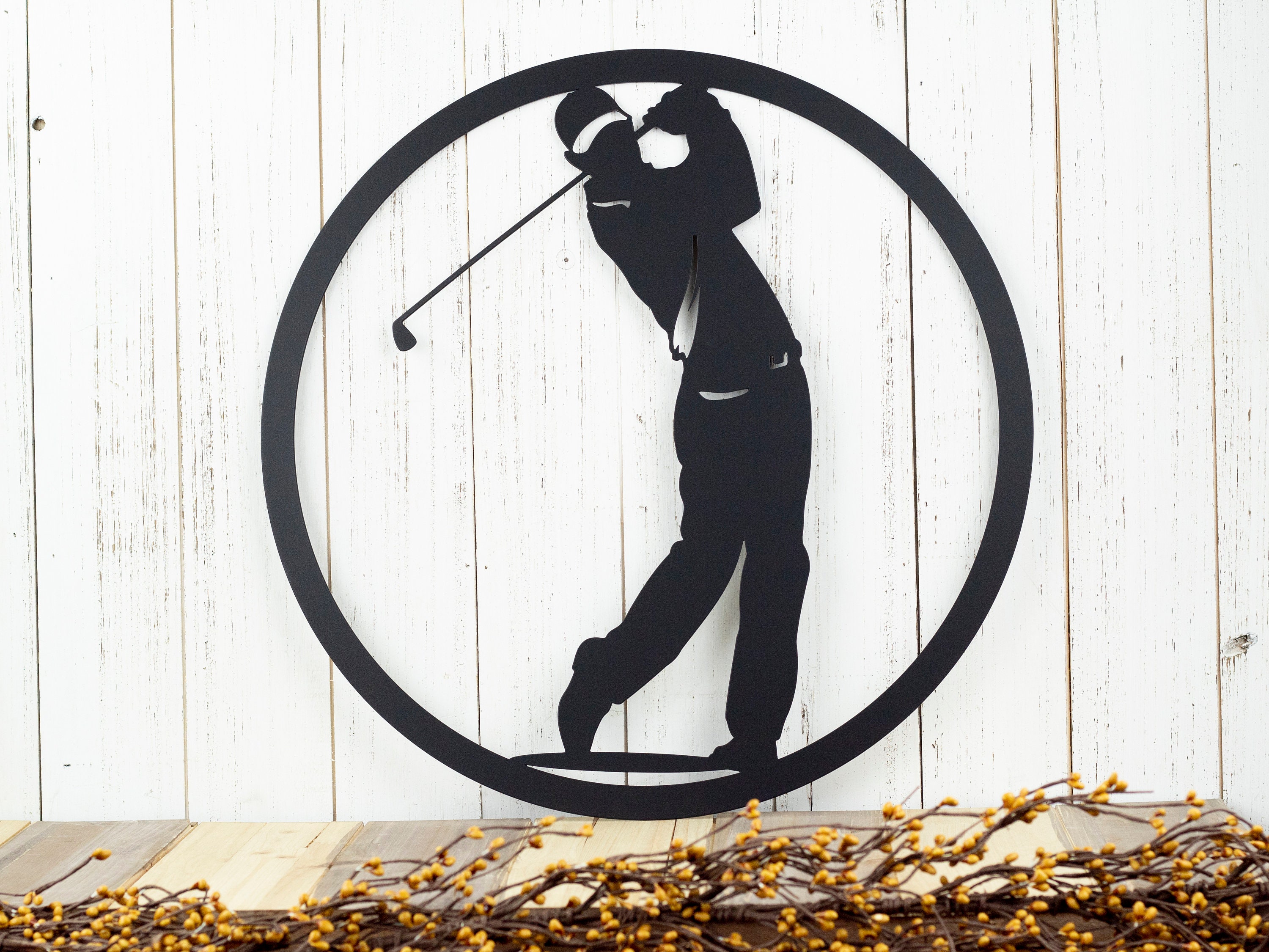 Golfer Metal Wall Art Golfer Gift Golf Gift Metal Wall Etsy