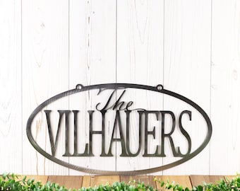 Family Last Name Metal Sign, Custom Sign, Personalized Sign, Wedding Gift, Family Name Sign, Outdoor Sign, Metal Wall Art, Steel Sign