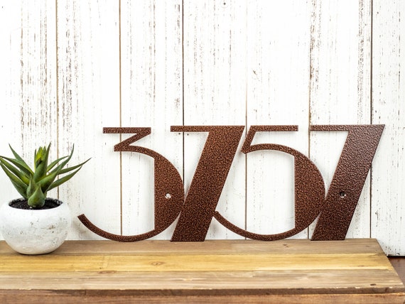 Custom Modern Outdoor Metal House Numbers , Copper, Art Deco, Modern House Numbers, Outdoor House Number Plaque