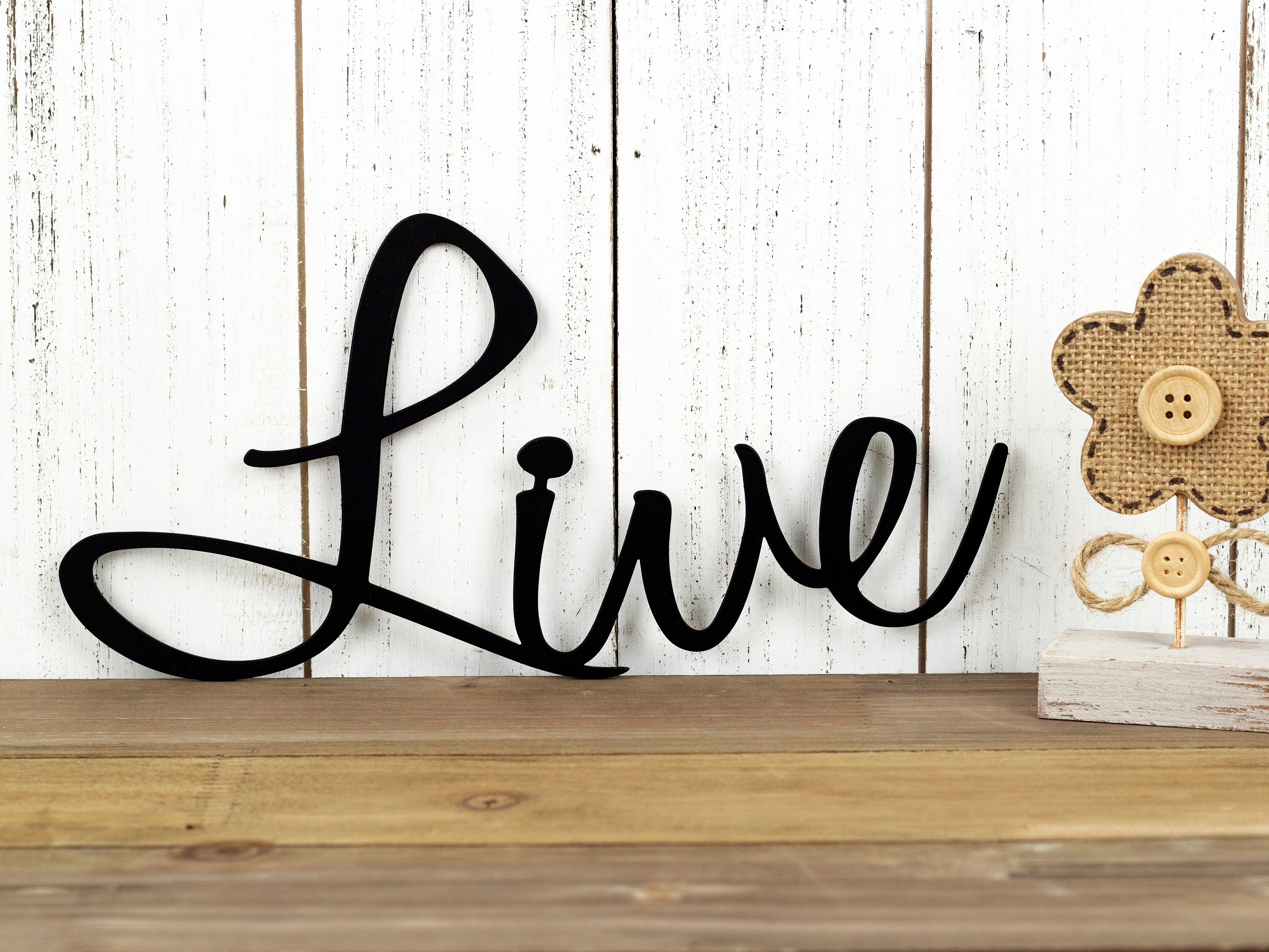Live Laugh Love Wall Decor, Metal Sign, Patio Decor, Lake House Decor