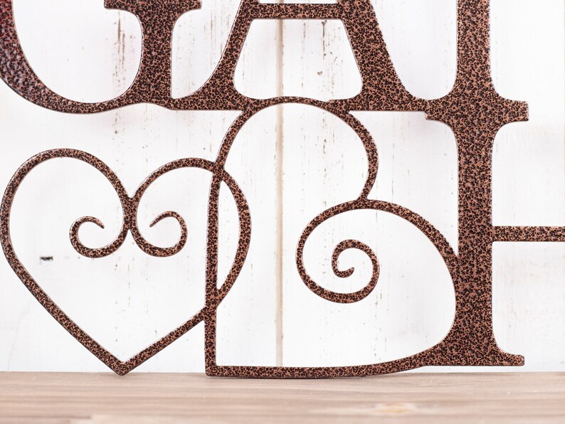 Gather Sign Metal Wall Hanging Hearts Metal Wall Decor Metal Sign Friends and Family Gather Here Metal Wall Art