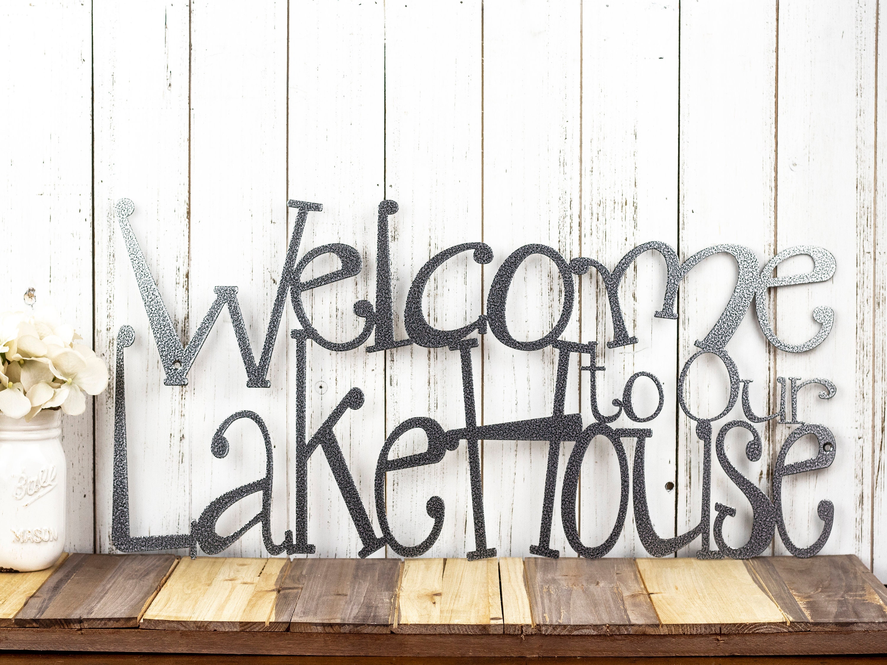 Welcome To The Lake House Rustic Cabin Wood Country Wall Decor