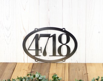 5 inch House Numbers, Address Sign Yard, Metal Sign Personalized Outdoor, Address Hanging Plaque