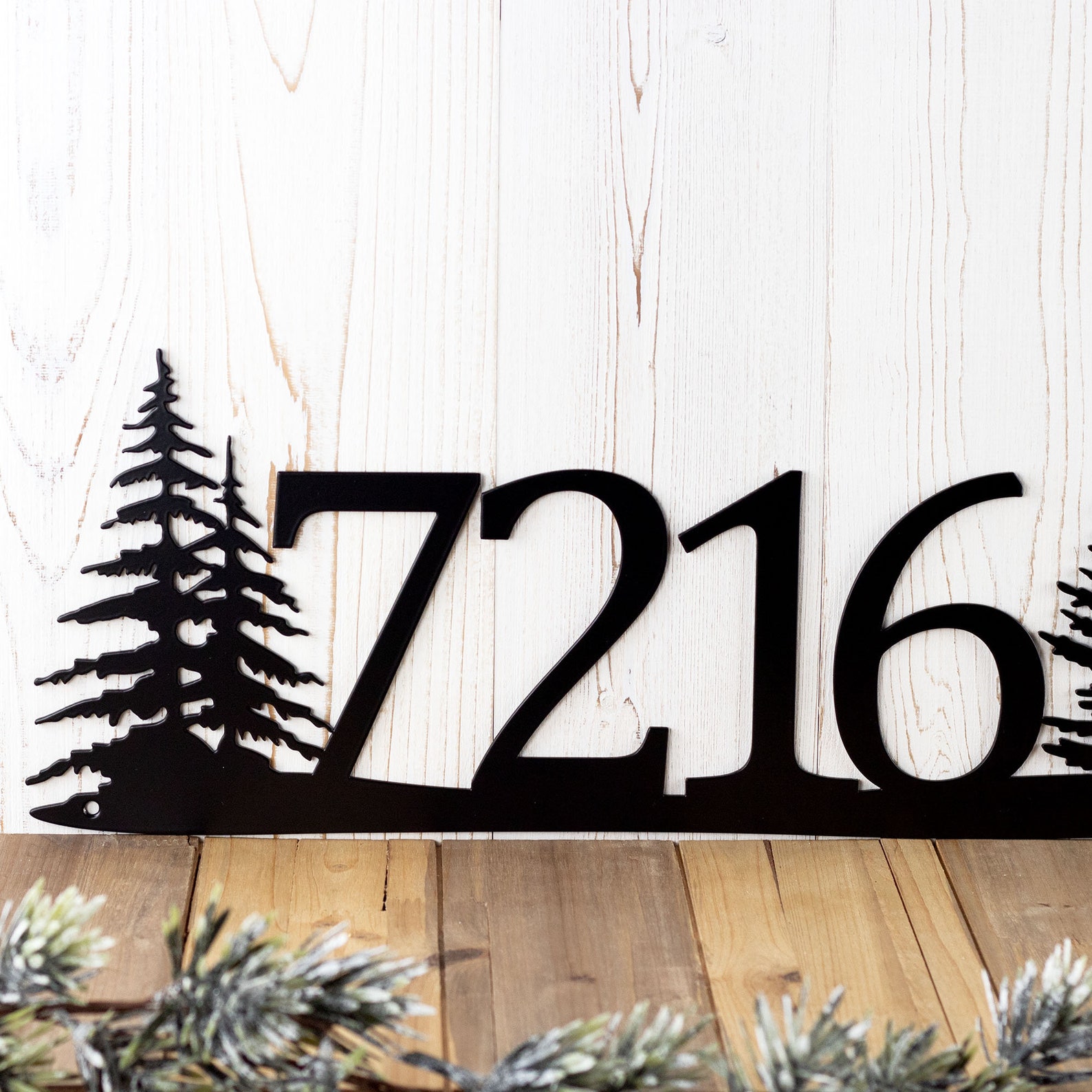 House Numbers Sign, Pine Tree Wall Art, 5inch House Numbers, Lake House ...